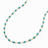 C LUXE by Claire's 18k Yellow Gold Plated Turquoise Beaded Necklace