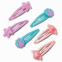 Claire's Club Bling Seashells Snap Hair Clips - 6 Pack