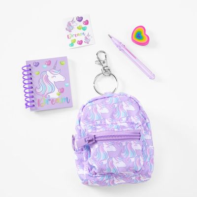 Purple Unicorn 4'' Backpack Stationery Set