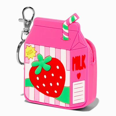 Strawberry Milk Jelly Coin Purse Keychain