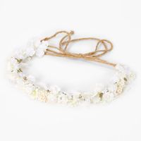 White Flower Crown Headwrap