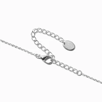 Silver-tone Crystal Block Letter Initial Pendant Necklace