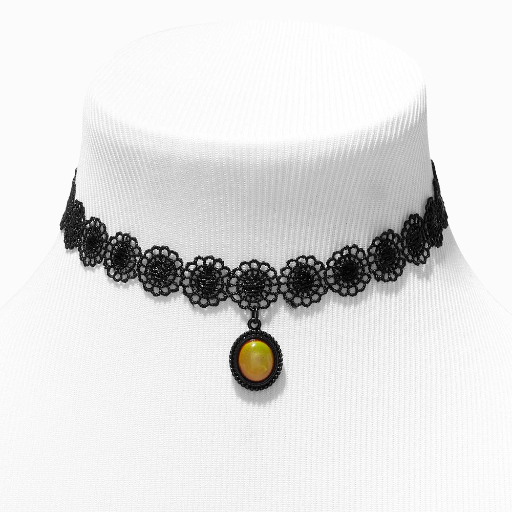 Black Mandala Mood Oval Choker Necklace