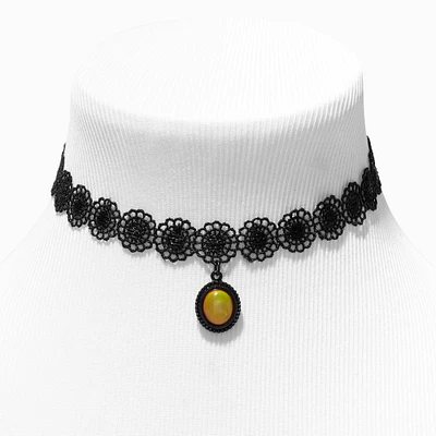 Black Mandala Mood Oval Choker Necklace