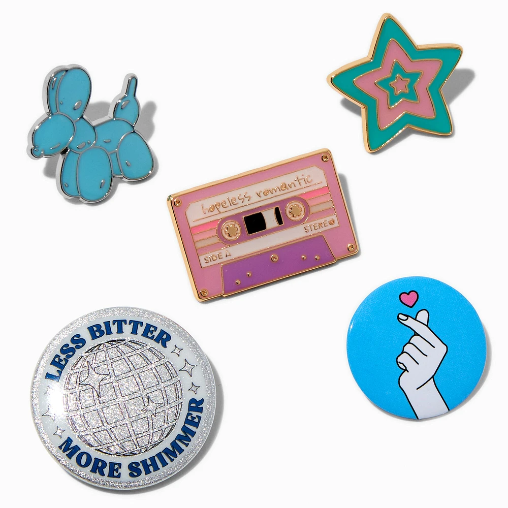 Retro Music Pin Set - 5 Pack