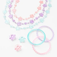 Claire's Club Pastel Flowers Jewelry Set - 9 Pack