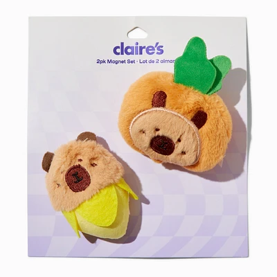 Capybara Carrot & Banana Plush Magnet Set - 2 Pack