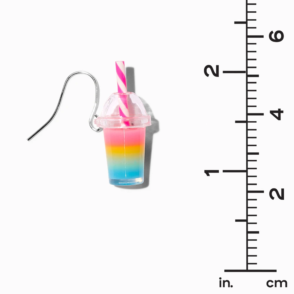 Rainbow 0.5" Bubble Tea Drop Earrings