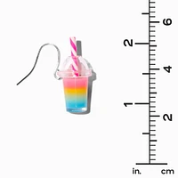 Rainbow 0.5" Bubble Tea Drop Earrings