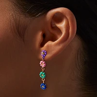 Beaded Flower 1.5" Drop Earrings