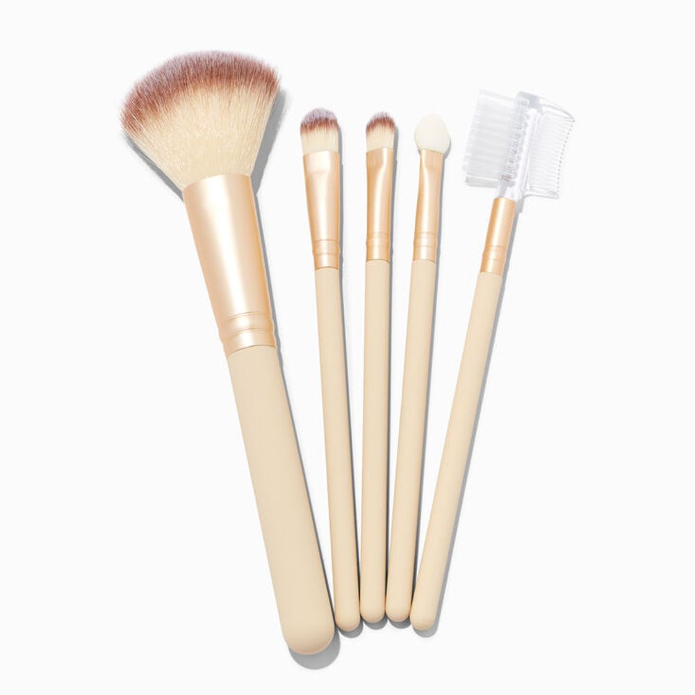 Matte Tan Makeup Brushes - 5 Pack
