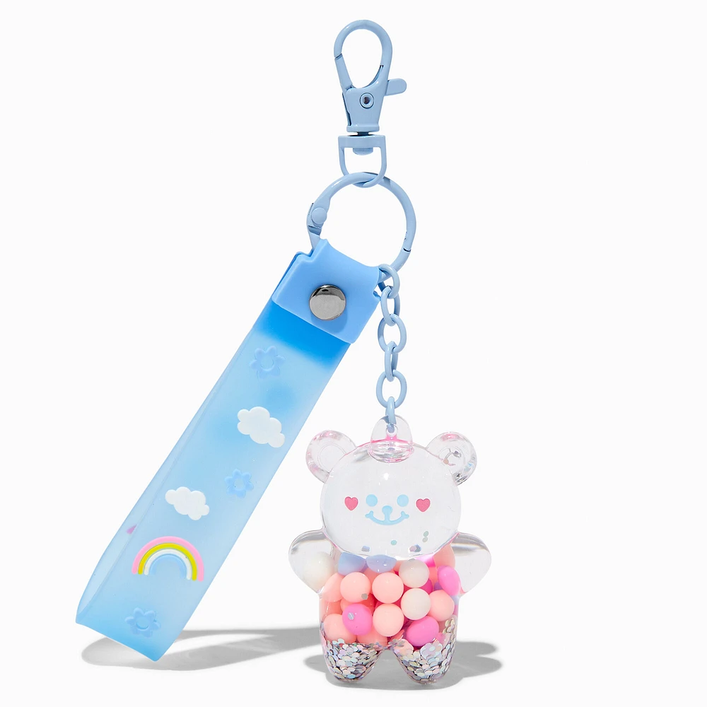 Happy Bear Water-Filled Wristlet Keychain