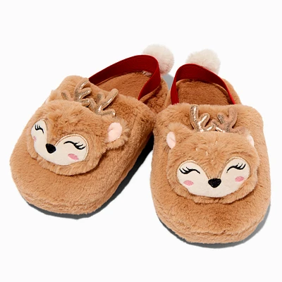 Reindeer Youth Plush Slippers