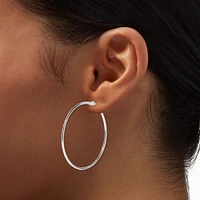 Silver-tone 40mm Hoop Earrings