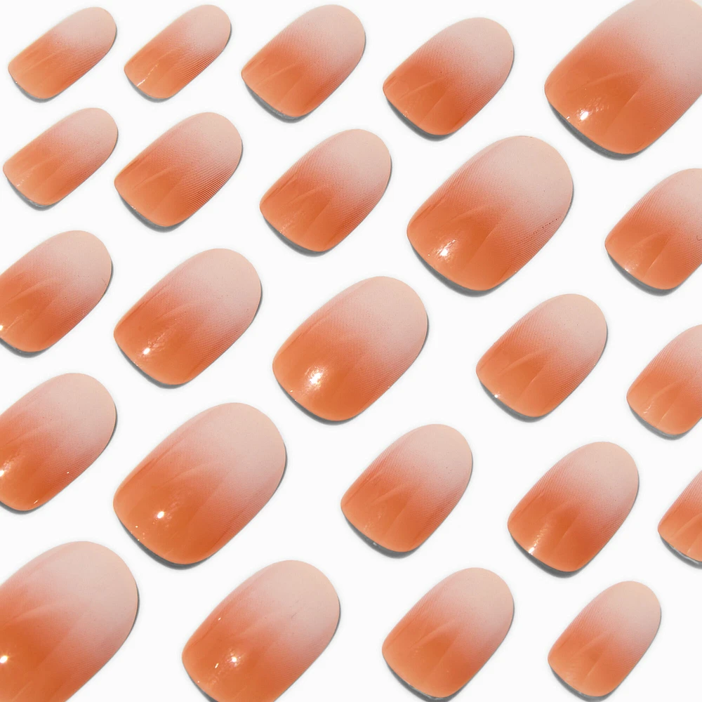 Nude Ombre Medium Oval Vegan Faux Nail Set - 24 Pack