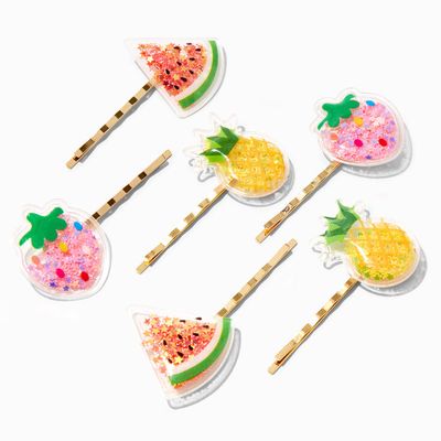 Squishy Assorted Fruit Hair Pins - 6 Pack