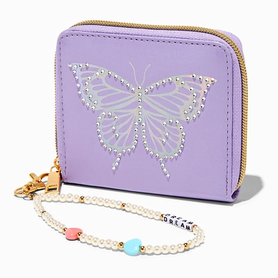 Lavender Butterfly Wristlet Wallet