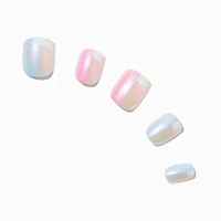 Holographic Colorblock Square Vegan Faux Nail Set - 24 Pack