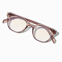 Solar Blue Light Reducing Light Gray Oval Clear Lens Frames