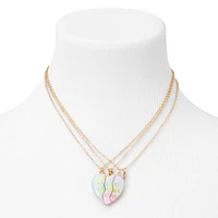 Best Friends Pastel Ombre Heart Pendant Necklaces - 3 Pack