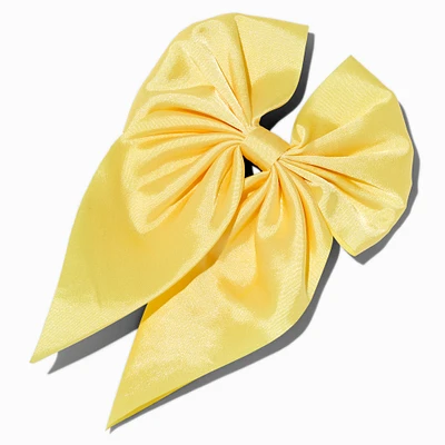 Yellow Satin Hair Bow Clip