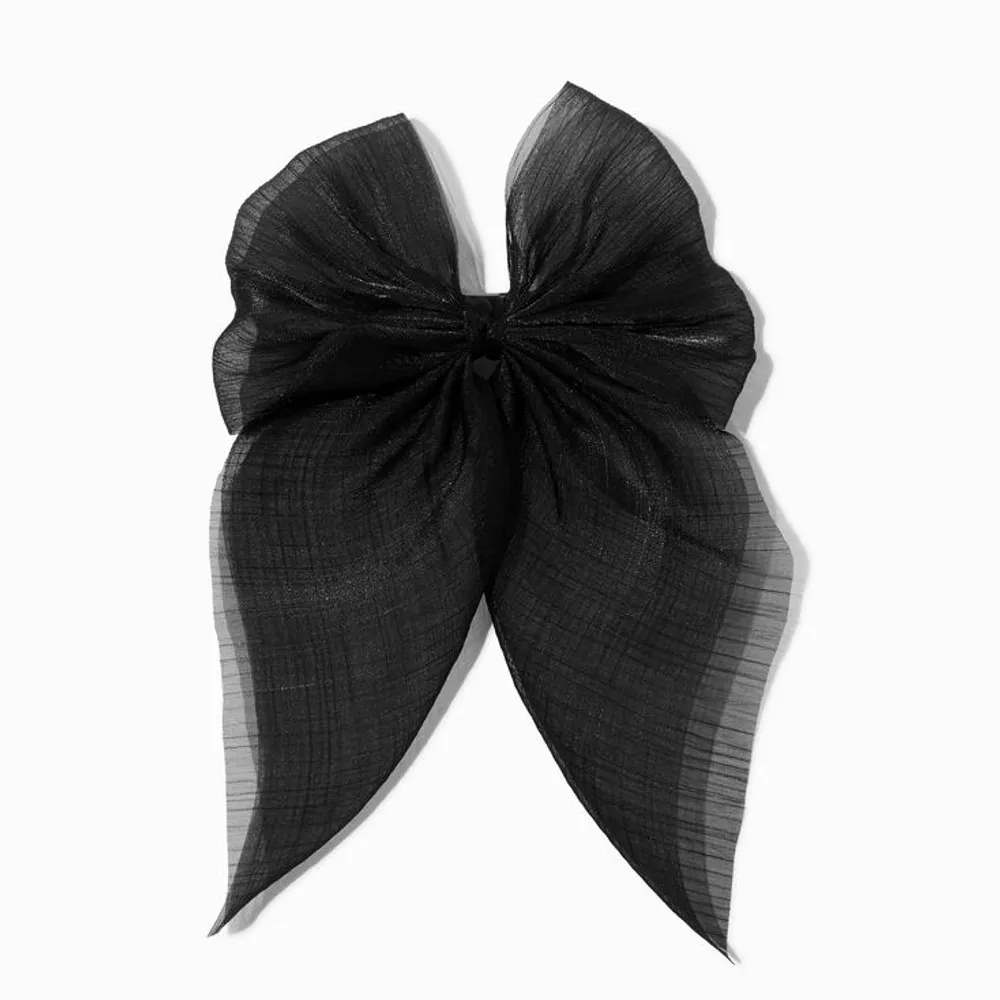 Claire's Black Bow Long Tail Barrette Hair Clip