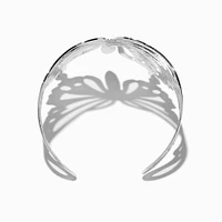 Silver-tone Butterfly Statement Cuff Bracelet