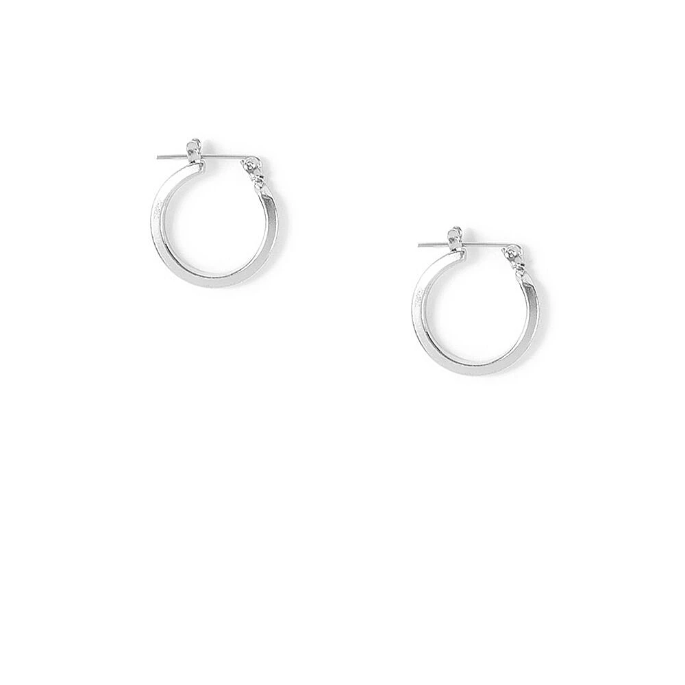 Silver-tone 15MM Hoop Earrings