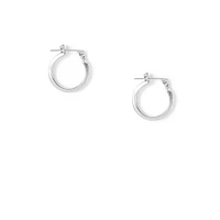 Silver-tone Square Edge 15mm Hoop Earrings