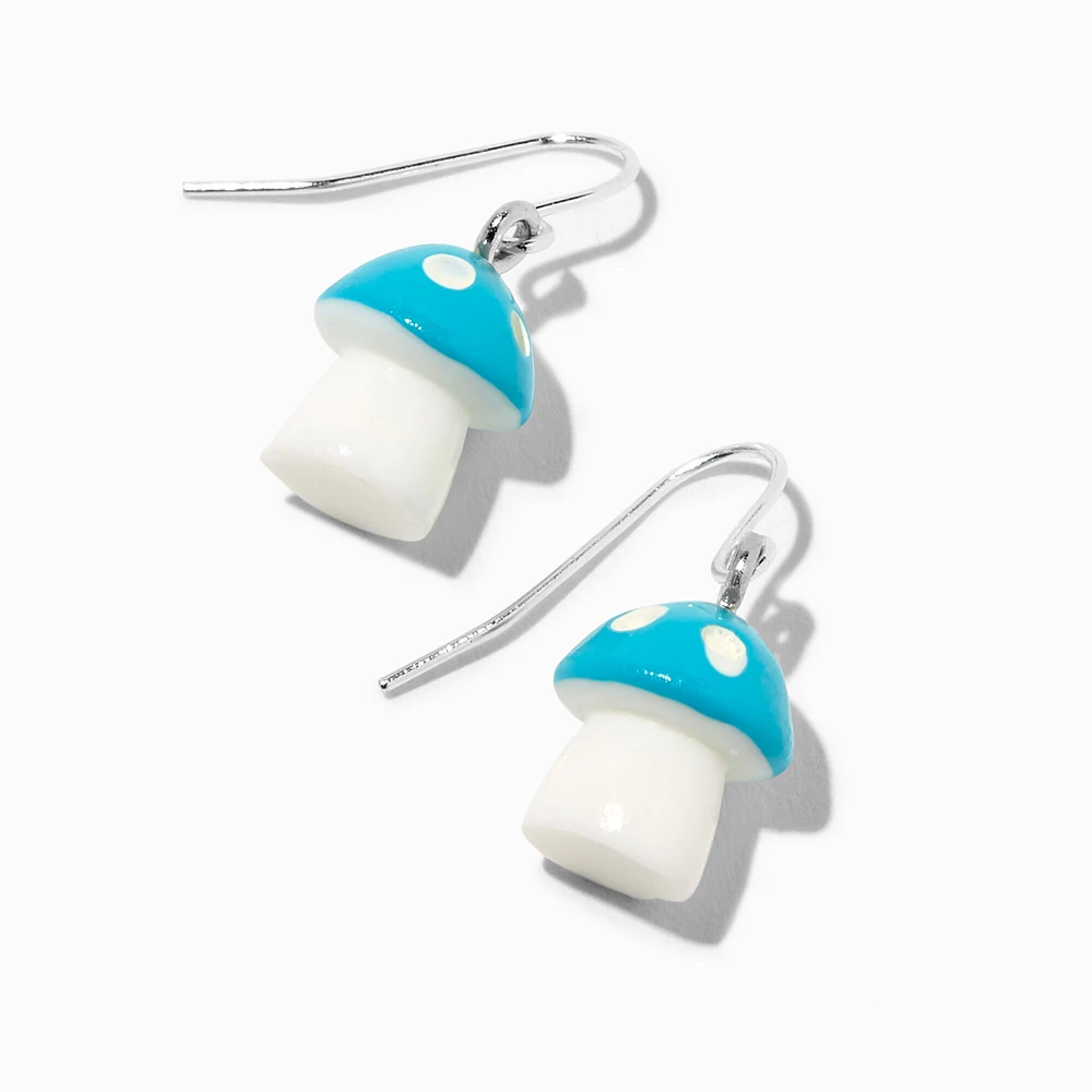 Blue Mushroom Drop Earrings