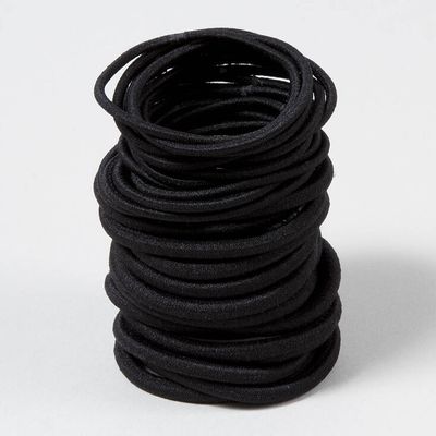 Mixed Solid Hair Ties - Black, 30 Pack