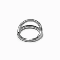 Silver 16G Double Row Titanium Nose Ring