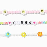Zodiac Daisy Happy Face Beaded Stretch Bracelets - 3 Pack, Virgo
