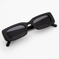 Black Rectangular Retro Sunglasses