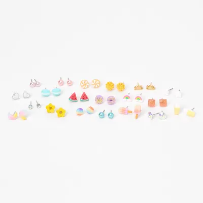 Pastel Rainbow Mixed Stud Earrings -20 Pack