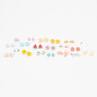 Pastel Rainbow Mixed Stud Earrings -20 Pack