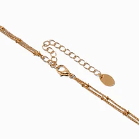 Long Gold-tone Coin & Pearl Confetti Multi-Strand Necklace