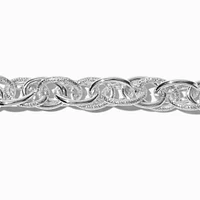 Silver-tone Textured Chain Link Extended Length Bracelet