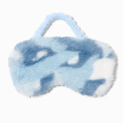 Blue Multicolored Furry Sleeping Mask