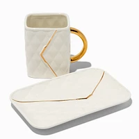 Handbag-Shaped Ceramic Mug & Tray Set