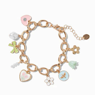 Gold-tone Spring Charm Bracelet