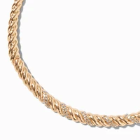 Gold-tone Molten Rope Collar Necklace