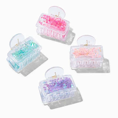 Rainbow Shaker Rectangle Hair Claws - 4 Pack