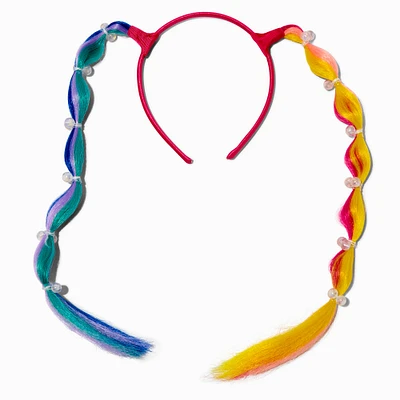 Claire's Club Rainbow Bubble Braid Faux Hair Headband