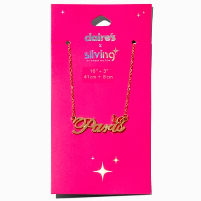 Claire's x Sliving by Paris Hilton Paris Script Pendant Necklace