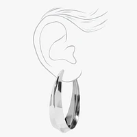Silver 60MM Chunky Hoop Earrings