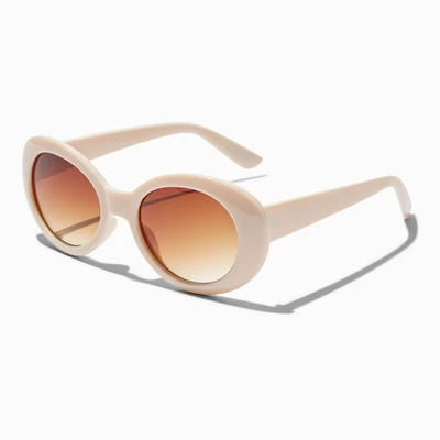 Chunky Nude Mod Sunglasses