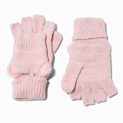 Claire's Club Pink Bear Convertible Gloves