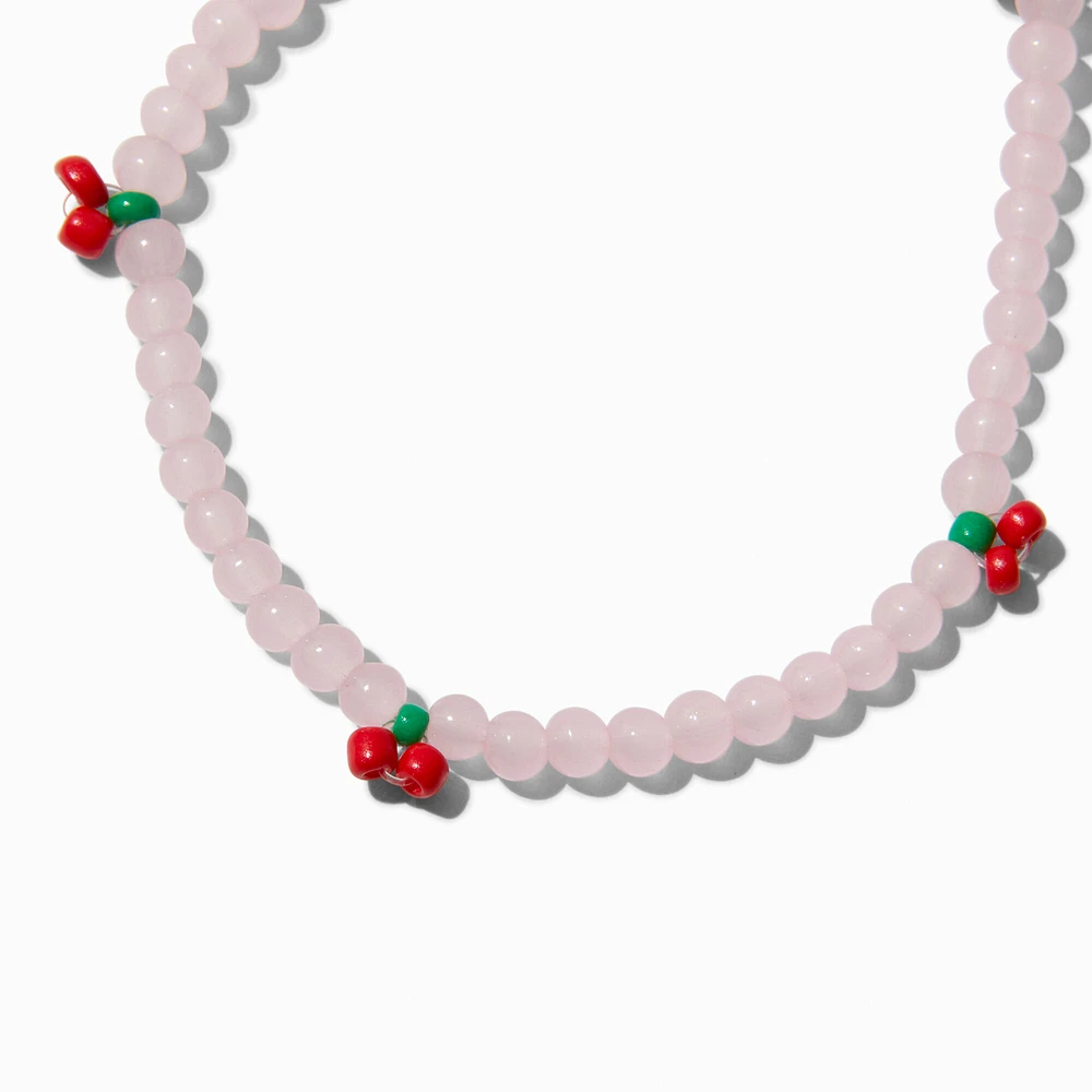 Cherry Beaded Choker Necklace