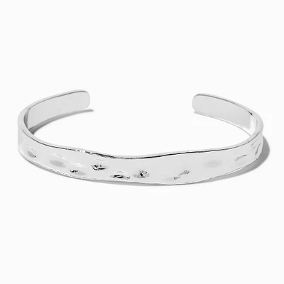 Silver-tone Wavy Cuff Bracelet